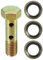 VekAuto Kit de boulons double banjo, M8x1.25 Longueur 32mm Filetage métrique Adaptateur de raccord de ligne de frein turbo universel en métal durable de couleur bronze avec rondelles
