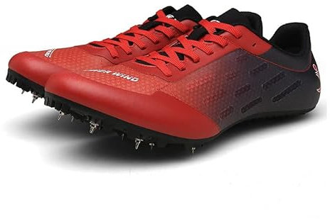 omcam Uomo Donna Scarpe da Atletica Leggera Chiodi Corsa da Corsa Scarpe da Ginnastica Moda Sprint Allenamento Scarpe da Ginnastica Atletiche Ragazzi Ragazze,Rosso,40 EU