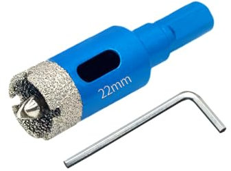 Teronbeta Punte per Trapano Diamantate 22 mm con Punte Guida di Centraggio, professionale Vacuum Brasato Sega a Tazza Diamantata per piastrelle, porcellana, vetro, marmo e ceramica