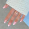 Goiern Lot de 24 faux ongles à presser en acrylique avec nœud 3D Nacre Rose nude Couverture complète Ongles artificiels à coller