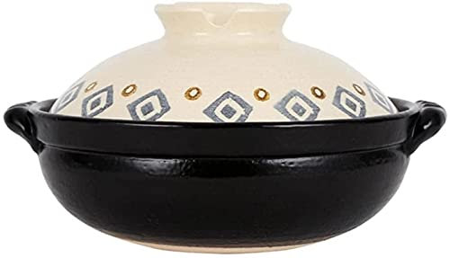 LMPLUS Casseruola in Ceramica Pentola in Argilla Pentola per zuppa Resistente alle Alte Temperature Casseruola per Uso Domestico Grande capacità Resistente al Calore alle Alte Temperature-0.8L