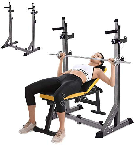 RPENGYAO Multifunktionales Gewichtheben-Langhantelgestell für das Heim-Fitnessstudio, Kniebeugen-Langhantelständer für schwere Gewichte, verstellbare Höhe und Breite, Hantel