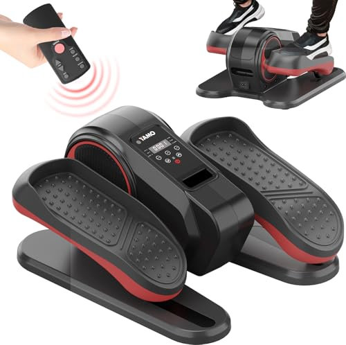 YAMO Mini Ellipsentrainer, Crosstrainer für zu Hause mit Fernbedienung, LED Display, 12 Geschwindigkeiten, Leise & Tragbar Stepper für Senioren und Erwachsene, Manueller/Automatischer Modus