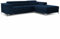 COMFORTINO FURNITURE Ecksofa mit Schlaffunktion Amandi L-Form, Sofa Couch mit Bettkasten, 3-Sitzer Eckcouch, Schlafsofa für Wohnzimmer, Big Sofa Couch mit Schlaffunktion (Blau, Rechts)