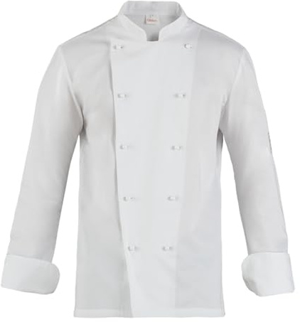 Siry Work Giacca Cuoco Ristorante Uomo e Donna, Unisex, Manica Lunga, Doppio Petto, Divisa da Cuoco Professionale in Cotone con bottoni estraibili