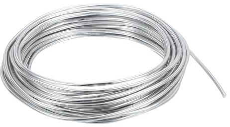 PATIKIL 10m Basteldraht 4mm Bonsai-Training Draht, 1 Rolle Blumendraht Stämme Eloxiertes Aluminium Baumdraht 32,8 Fuß Gesamt für Gartenarbeit Zweig Fixierung, Silber