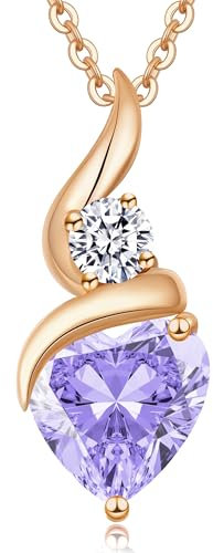 LOUISA SECRET Kette Damen Infinity Herz Anhänger 931 Sterling Silber Geburtsstein Flamme des Herzens Halskette für Damen Valentinstag Weihnachten Geburtstag Schmuck Geschenk für Frauen Mama Frau