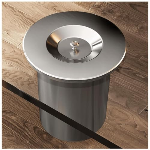 SdaryWare Pattumiera da Cucina, pattumiera da Incasso, pattumiera in Acciaio Inox, pattumiera da Incasso, Scivolo per rifiuti con Coperchio, Scivolo per rifiuti da banco, occh