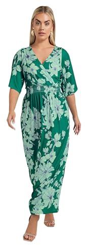 Yours London Curve Floral Print Maxi Dress - Women's - Plus Size Curve Green