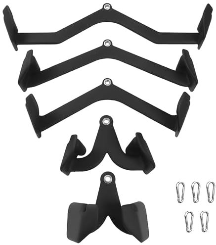 WUDLEP LAT Pulldown Attachments, LAT Bar Cable Machine Attachment,T-bar V-bar, LAT Pull Down Bars, Back Tricep Bar Strength Training Handle for Home Gym Fitness