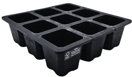FAIR ZONE 9er Saatgutschale XL – Anzuchttöpfe je 6x6 cm – Aus Fair Trade Naturkautschuk – Anzuchtplatte für 9 Setzlinge – Aussaatplatten nachhaltig und umweltfreundlich ohne Plastik