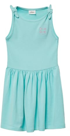 s.Oliver Ausgestelltes Kleid mit Knotendetail und Stickerei