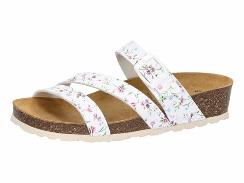 Lico Damen Natural Glitter Hausschuhe, Weiss/Bunt, 38 EU