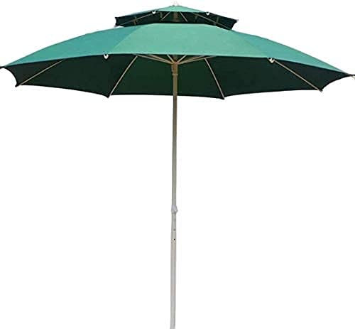SGKOMN Sun Parasol Umbrella Garden 2.2m Green Garden Parasols with Crank,Outdoor Sun Shade Umbrella for Beach/Pool/Patio, UV Protective, 8 Ribs, Without Tilt