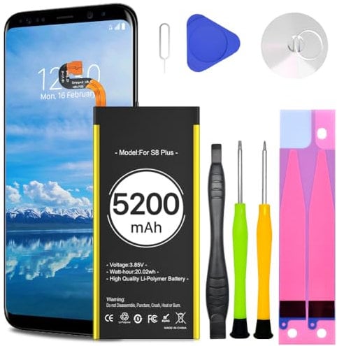 Battery for Galaxy S8 Plus,5200mAh Higher Capacity Li-ion Polymer Battery, Replacement for Samsung Galaxy S8 Plus G955 G955V G955A G955T G955P G955F with Repair Tool kit