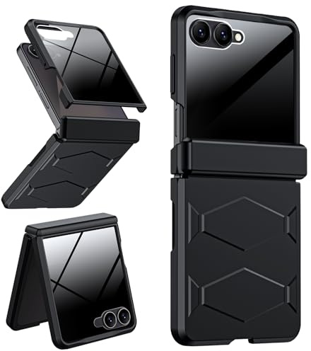 LEIAU Armor case for Samsung Z-Flip-7: [Privacy Screen Protector] Full-Body Military Grade Protective Phone Case [Anti-Slip] Heavy Duty Cover for Galaxy Z Flip 7 5G(2025)