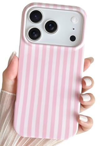 SmoBea Kompatibel mit iPhone 17 Pro Hülle, Süßes Striped Handyhülle, Weiches TPU, Schlanke, Stoßfeste Telefonabdeckung für Frauen und Mädchen, Schön und Stilvoll, Rosa