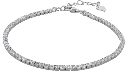 Akzent Armband Damen - Premium Armband Damen in Schwarz aus 925/- Silber, rhodiniert, 100% Wasserfest & Hautverträglich