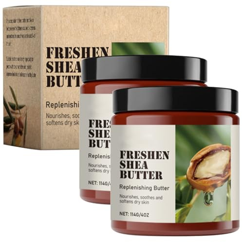 Burro di karitè crema 114 gx2, burro di karitè biologico per tutti i tipi di pelle, nutrire la pelle secca, idratante e non grassa, pelle morbida, adatto per cosmetici, capelli e cura del corpo