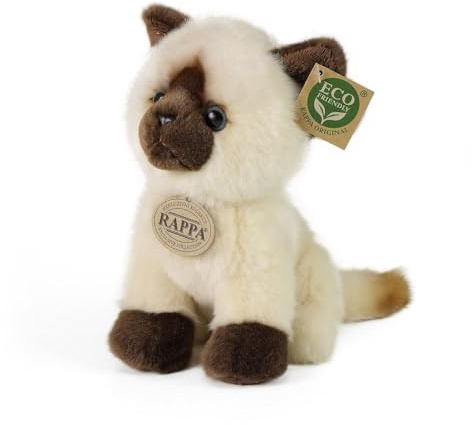 Rappa Plüsch Kuscheltier Siamkatze 18 cm umweltfreundliches Spielzeug.