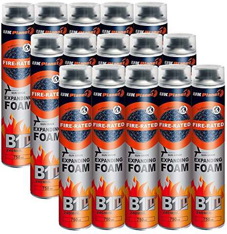 UK Planet 012105 Gun Grade Feu B1 mousse expansive 750 ml Lot de 15