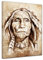 Keilrahmenbild Indianer, Tattoo Art - 90x120 cm hochkant Groß Keilrahmenbilder Bilder als Leinwanddruck Fotoleinwand Urban & Graphic - Amerika - Zeichnung eines Ureinwohners