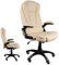 GIOSEDIO Chefsessel BSB Bruno Chefsessel Bürostuhl Drehstuhl Bürodrehstuhl PU-Leder (Beige)
