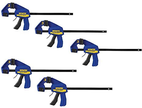 IRWIN QUICK-GRIP One-Handed Bar Clamp, Medium-Duty, 12, 5 Pack, 1964718