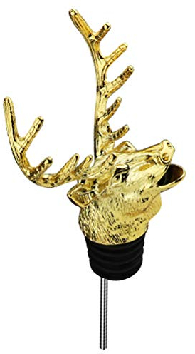 Hirschkopf Flaschenverschlüsse Weinausgießer Wein Stopper für Weinflaschen (Gold)