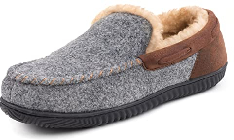 RockDove Herren Hausfeuer Mokassin Hausschuh mit Rückstellschaum, 46 EU, Anthrazit