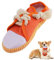 vocheer Hund Kauspielzeug, Hundespielzeug, um sie beschäftigt zu halten langlebig Zahnen Schuh interaktive Quietsche Welpenspielzeug, klein, mittlere Brise, Maschine waschbar, orange