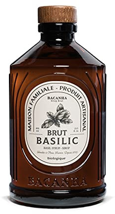 BACANHA - Sirop Bio et Brut - Sirop de Basilic - Pour Cocktail, Eau, Limonade et Thé Glacé - 400 mL