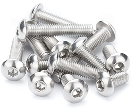 ANSIEDIO Flachkopfschrauben mit Innensechskant Linsenkopfschrauben Halbrundkopfschrauben Edelstahl Allen Schrauben M10×20mm,5 Stück