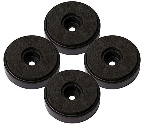 Lot de 4 pieds d'isolation pour platine tourne-disque en aluminium - Pointes de support pour haut-parleurs - Tapis de base pour amplificateur audio - Noir - Taille : 40 x 10 mm