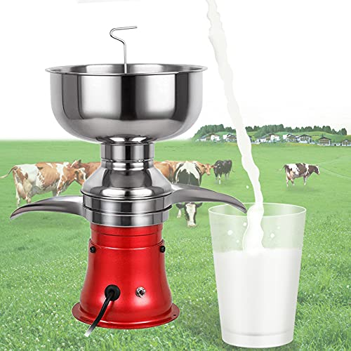 ZhiLianZhao Separador de Crema Electrische, Ajustable, Material de Grado Alimenticio, Reutilizable, Seguro y Saludable, para Uso Doméstico en Granjas Lecheras (9800-11000r/min),Rojo