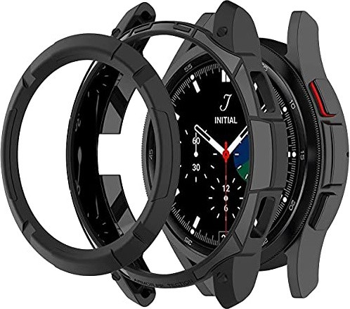 Tyogeephy Kompatibel mit Samsung Galaxy Watch 4 Classic Hülle 46mm, Schutzkante Hülle mit Lünette Ring Abdeckungs-Fall-Rahmen für Galaxy Watch 4 Classic 46mm