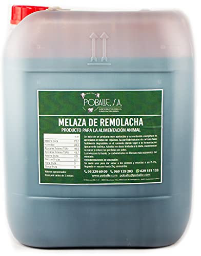MELAZA POBALLE para COMPOST – Cultivo, cosechas y plantas. Garrafa de 28 kg de MELAZA de Remolacha de alta pureza.