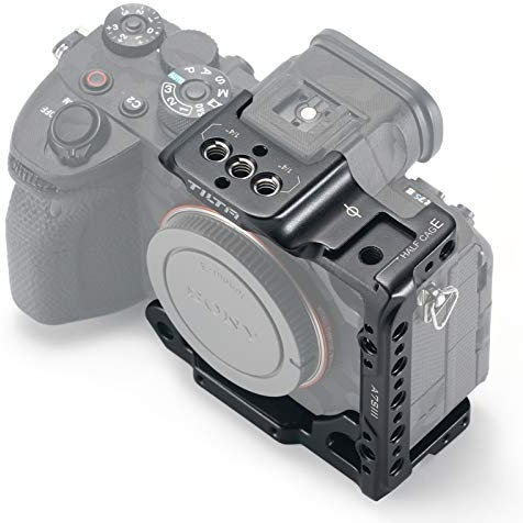 Tilta Half Camera Cage Kompatibel mit Sony A7SIII/A7SIII/A7S3 mit NATO Rail, Cold Shoe Camera Cage TA-T18-HCC-B