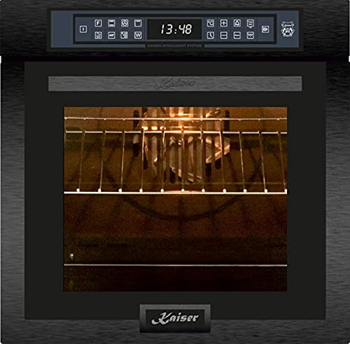 Kaiser Forno da incasso EH 6306 RS, Forno da incasso, acciaio e vetro nero, 79L 15 fct. grill Friggitrice ad aria Full Touch, Forno ad aria calda, Porta rimovibile, sistema di pulizia catalitico
