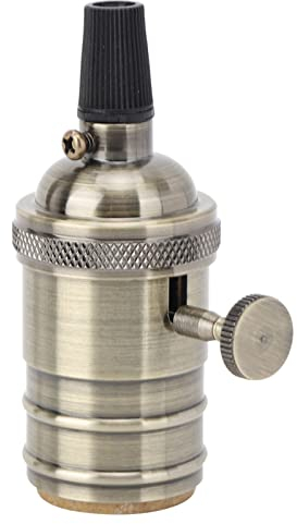Tissting Support de Lampe E27 Vintage, Douille E27 en Aluminium avec Interrupteur pour Salon, Chambre et Bureau, Éclairage Suspendu, Adaptateur Lampe Style Rétro, Accessoires de Lampe Pendentif