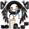 Resistance Bands Widerstandsbänder Set, 5 Fitnessbänder Expander Tube Bands, Fitnessband mit Großem Griff Knöchelriemen Türankerbefestigung Tragtasche, Ideal für Pilates Krafttraining Physiotherapie