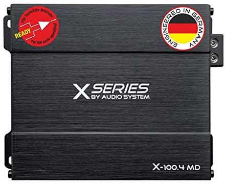 AUDIO SYSTEM X-100.4 MD - Mini amplificatore a 4 canali, 600 Watt