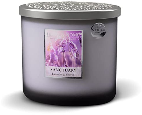 Heart & Home Duftkerze mit 2 Dochten, geheimer Garten (Lavendel und Vetiver)