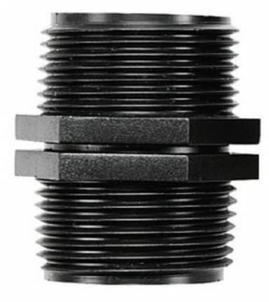 acquaverde Nipplo Raccordo con Doppio Filetto Connettore per Tubi e Sistemi di Irrigazione - Orto Facile (1, 2 1/2 x 2 1/2)