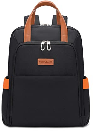 Ergocar Großer Laptop Rucksack 15,6 Zoll, Mode Lässiger Tagesrucksack, Wasserdichtes Leichtes Damen Schulrucksack, Business Reisen Rucksack, Geschenke für Mädchen Teenager, Schwarz