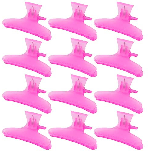 Ondder Pinces à cheveux papillon rose rouge pour sectionner, colorer et coiffer – Accessoires de coiffure professionnels pour femmes, filles, hommes