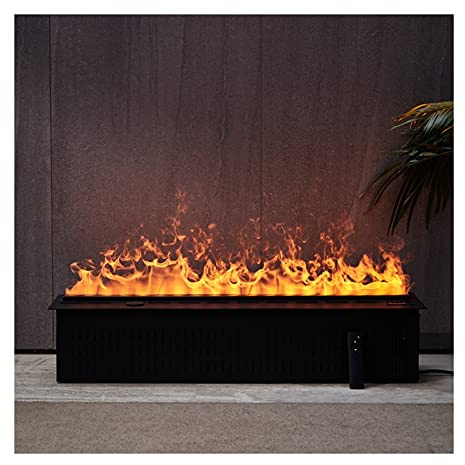 Fireplace 39 Inches Recessed Electric Fireplace Insert 3D Flame Decorate Electric Fireplace Screen Button and Remote Adjustable Flame Size, Black Electric Fireplace (Size : 39Inches)