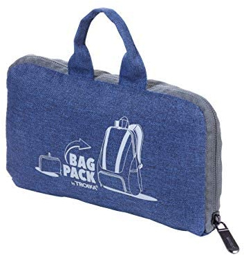 TROIKA WELTENBUMMLER -TB-RUC45/DB faltbarer Rucksack Tagesrucksack, leicht Netztaschen an beiden Seiten, längenverstellbare Schultergurte dunkelblau Original