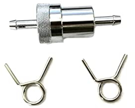 Universal Benzinfilter Kraftstofffilter 6,00 mm Chrom und MetallFuel filter