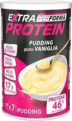 PESOFORMA - EXTRA PROTEIN - Pudding alla Vaniglia - Crema Proteica al Gusto Cioccolato con 12 Vitamine e Minerali -Con Pochi Zuccheri e Grassi - 7 porzioni - 315 g